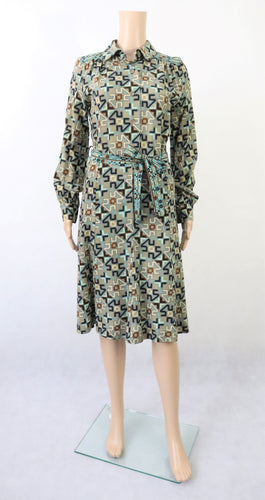 Arola villakankainen kuviollinen kotimainen vintage mekko XS
