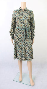 Arola villakankainen kuviollinen kotimainen vintage mekko XS