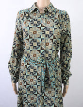 Lataa kuva Galleria-katseluun, Kuviollinen villakankainen paitamekko XS