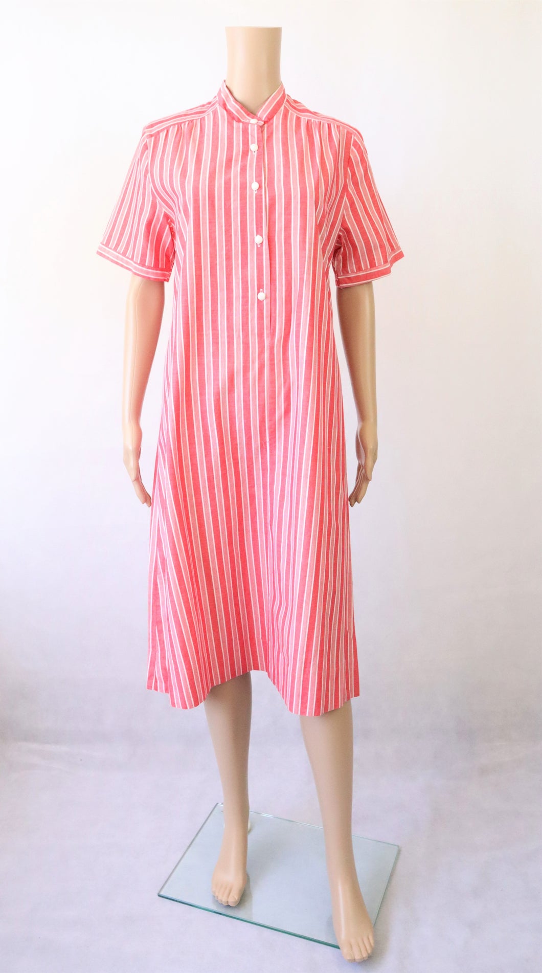 Barbarella Ylinen Ky punavalkoraidallinen vintage paitamekko 38