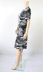 Mustavalkoinen kuviollinen mekko 40 (M)