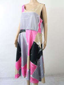 Pastellisävyinen graafinen kuviollinen mekko 48