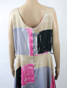 Pastellisävyinen graafinen kuviollinen mekko 48