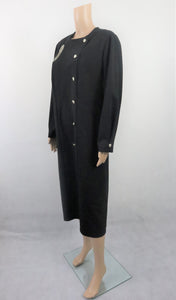 Musta pitkä villasekoitekankainen mekko D40