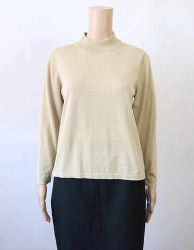 Järvi Muoti beige silkkipuuvilla-pooloneule 44