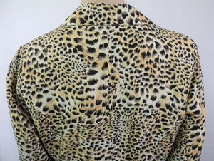 Leopardikuvioinen pellavasekoitejakku S