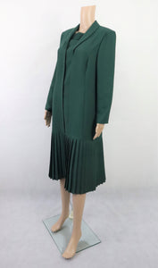 Tummanvihreä vekkihelmainen mekko 36