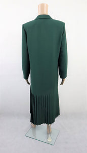 Tummanvihreä vekkihelmainen mekko 36