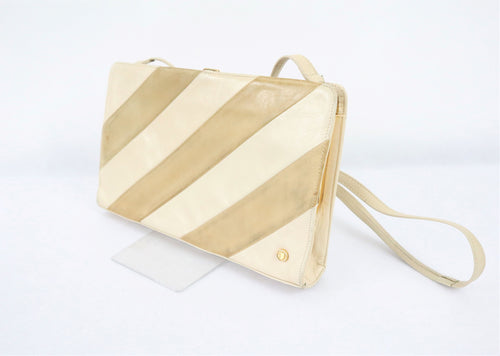 Jubella beige-luonnonvalkoinen raidallinen clutch-laukku