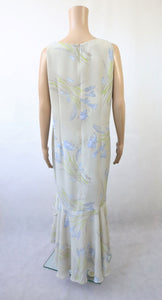 Frillahelmainen hihaton kuviollinen mekko 40
