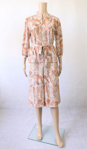 Lacella kotimainen vintage paisley-kuvioinen hame ja pusero C38