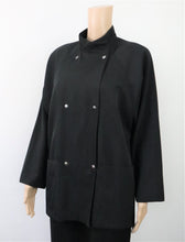Lataa kuva Galleria-katseluun, Musta villasekoitekankainen takki C34