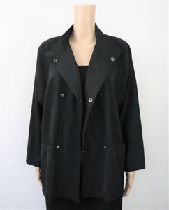Musta villasekoitekankainen takki C34