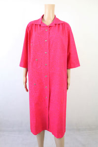 Pinkki kuviollinen takkimekko Marimekon Pirput Parput -kuosilla S