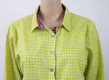 Lataa kuva Galleria-katseluun, Limenkeltainen kuviollinen paitapusero 44