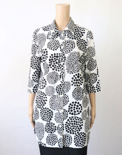 Marimekko mustavalkoinen pellavatunika 38
