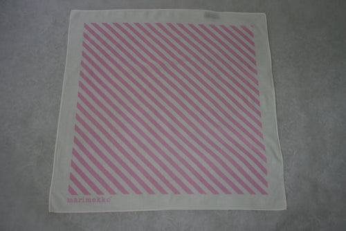 Marimekko pinkki-valkoraidallinen puuvillahuivi