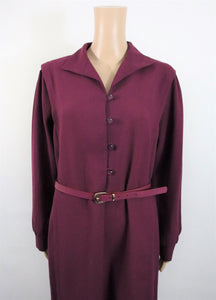 Viininpunainen villasekoitekankainen mekko C46