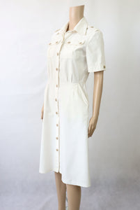 Valkoinen farkkutyylinen takkimekko 40 (S)