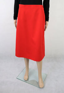 Naisten Pukutehdas punainen villasekoitekankainen kotimainen vintage hame C40
