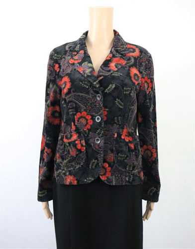 PTA kuviollinen kotimainen vintage samettitakki 38