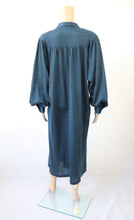 Lataa kuva Galleria-katseluun, Sininen pitkä villasekoitekankainen mekko 40