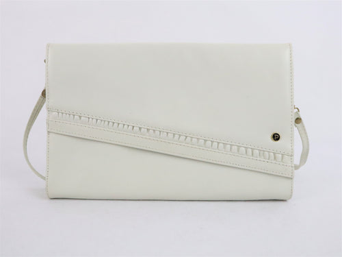 Palmroth valkoinen kirjekuorimallinen kotimainen vintage olkalaukku