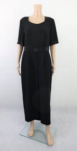 Pola kotimainen 90-luvun vintage musta pitkä juhlava mekko C40