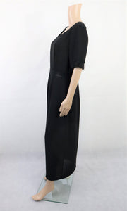 Musta pitkä satiinisomisteinen mekko C40
