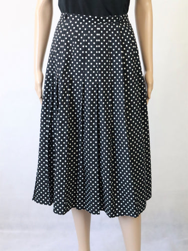 Pola mustavalkoinen vintage polka dot vekkihame C42
