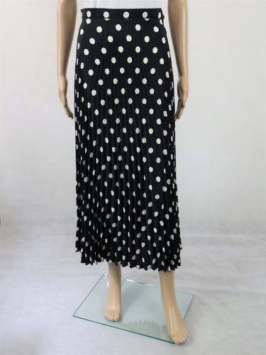 Pola pitkä mustavalkoinen polka dot -kuosinen vekkihame C36