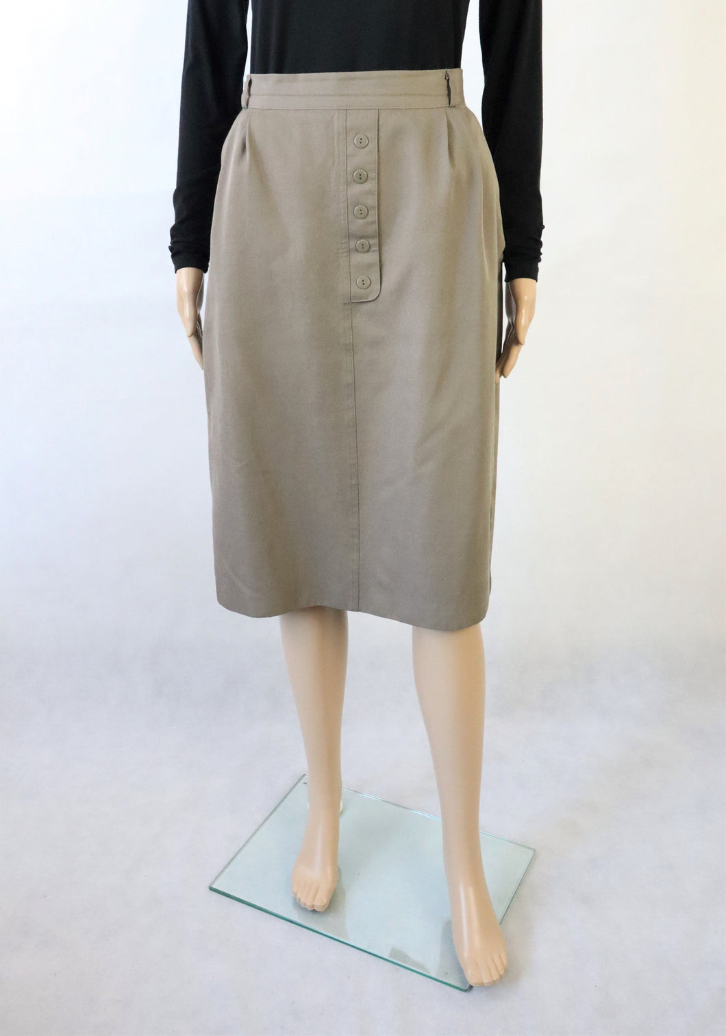 Pola taupe kotimainen vintage kapea hame C44