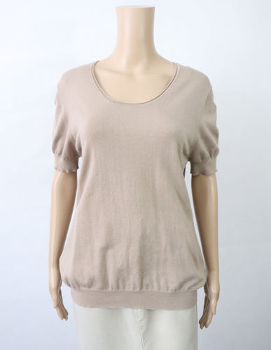 Ril's beige lyhythihainen neulepusero XL