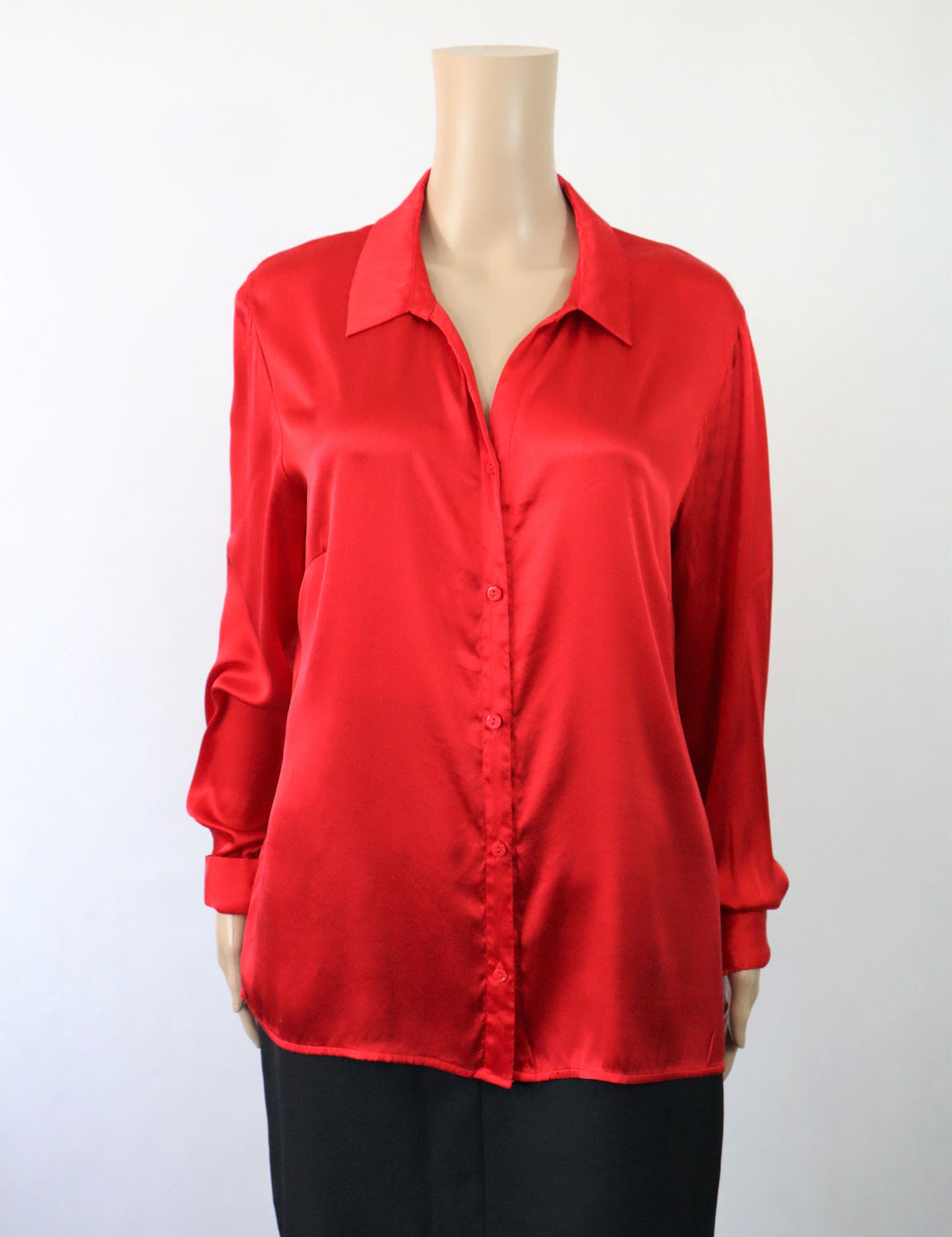 Ril's punainen silkkisekoitepusero XL
