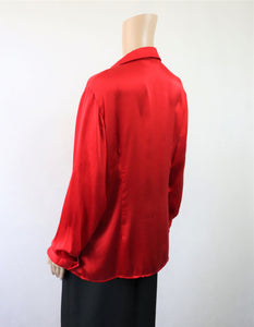 Punainen silkkisekoitepusero XL