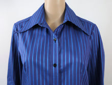 Lataa kuva Galleria-katseluun, Sininen raidallinen 70-luvun paita 42 (S-M)