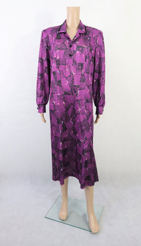 Soili-tuote violetti kuviollinen paitamekko D42