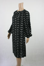 Lataa kuva Galleria-katseluun, Mustavalkoinen puhvihihainen mekko 38