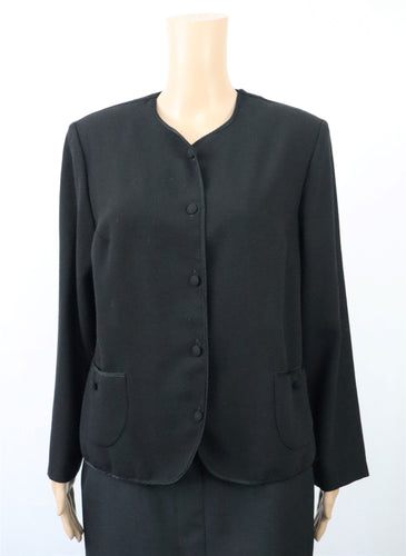 Soili musta villasekoitekankainen vintage jakku D40