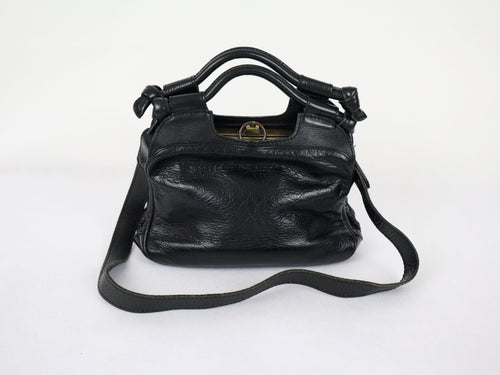 Three Bags musta vintage kehyslaukku