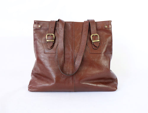Three Bags iso kotimainen vintage shopperi nahkalaukku