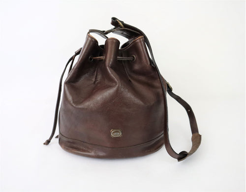 Three Bags ruskea nahkainen bucket bag -laukku
