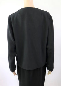 Musta lyhyt jakku ohutta villasekoitekangasta 38