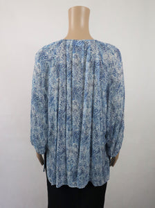 Sinivalkoinen paisley-kuvioinen pusero 48